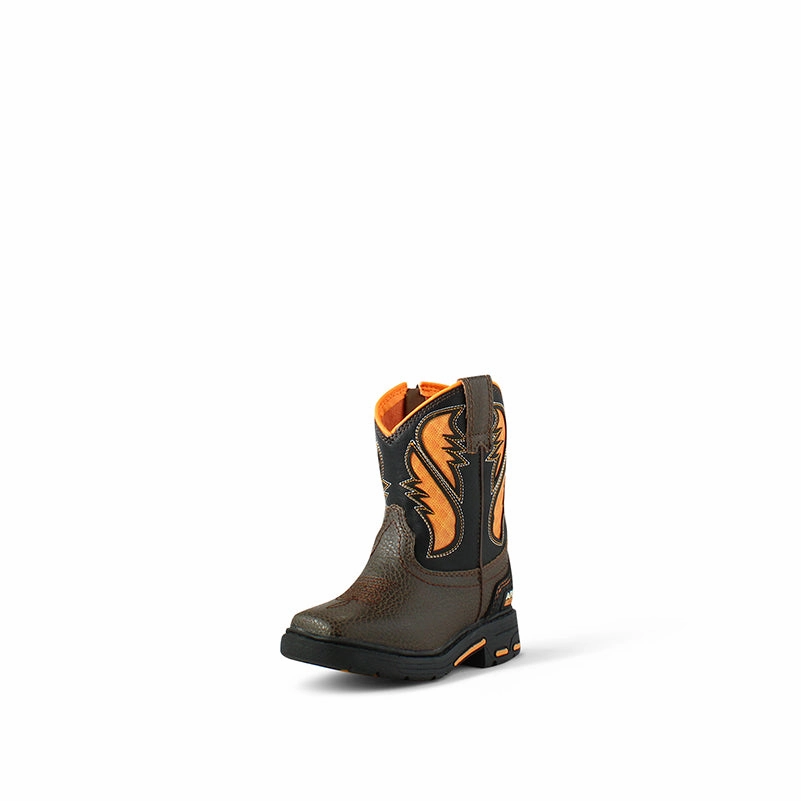 Ariat Workhog Style LIL' STOMPERS Toddler Boots Orange Brown A441002802