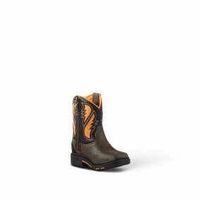 Ariat Workhog Style LIL' STOMPERS Toddler Boots Orange Brown A441002802