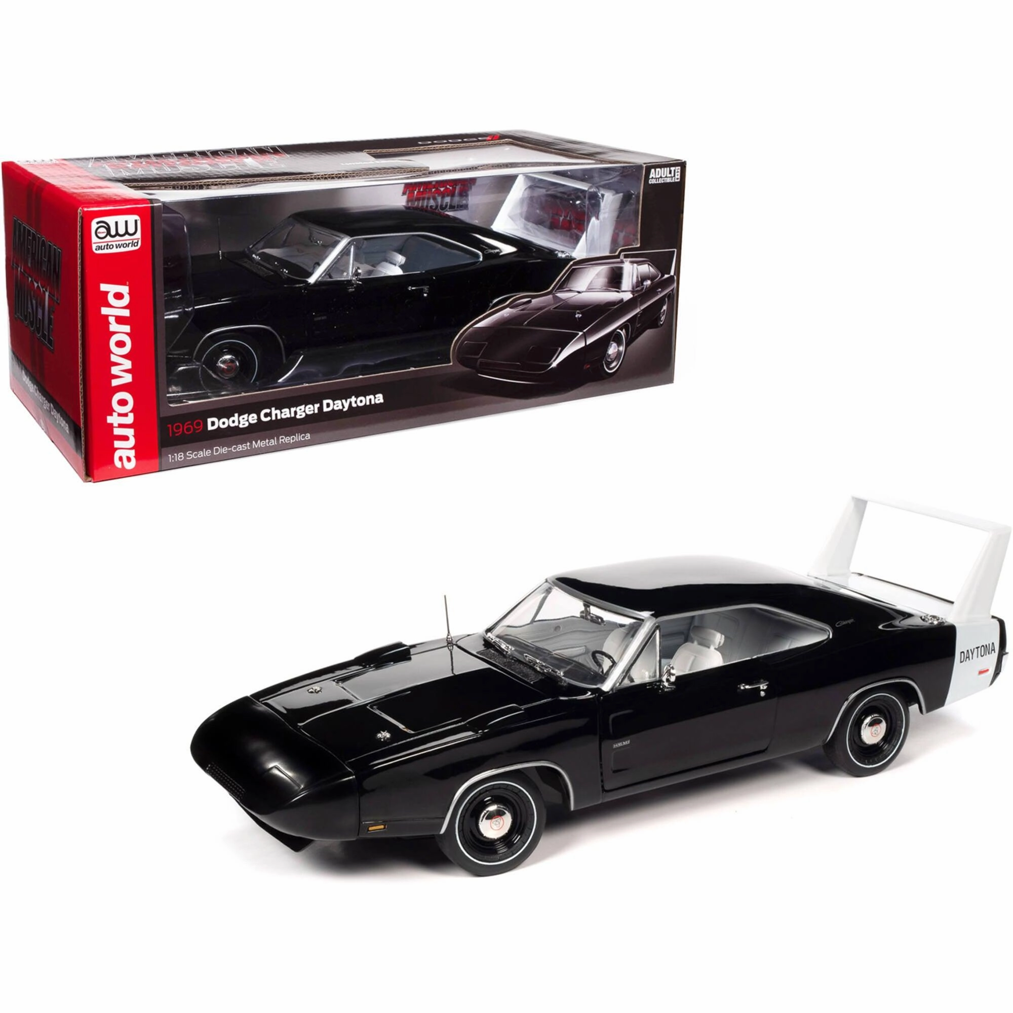 Auto World 1/18 Diecast Car - American Muscle Series 1969 Dodge Charger Daytona X9
