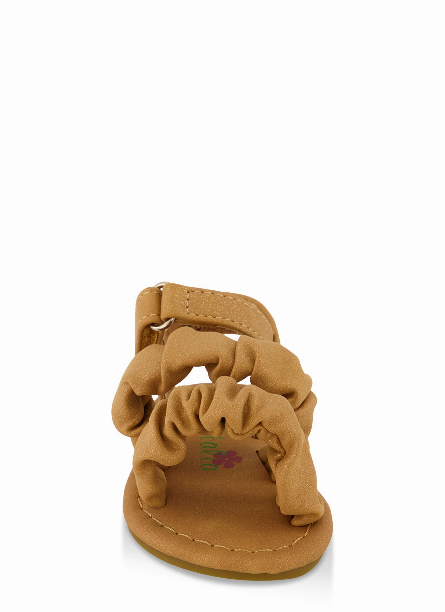 Baby Girls Double Scrunchy Band Velcro Strap Sandals