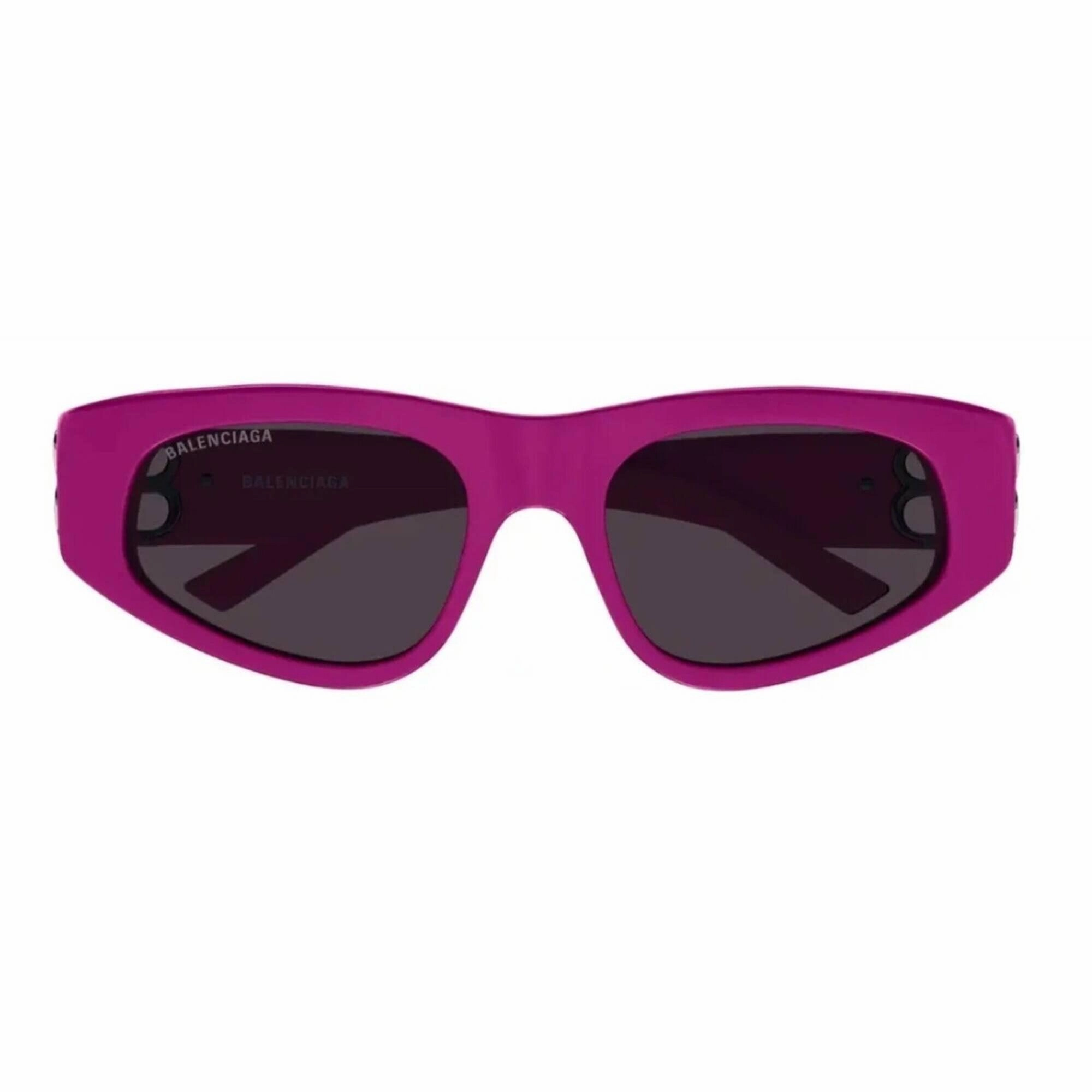 Balenciaga Women's Sunglasses - Fuchsia Acetate Cat Eye Frame Grey Lens | BB0095S 017