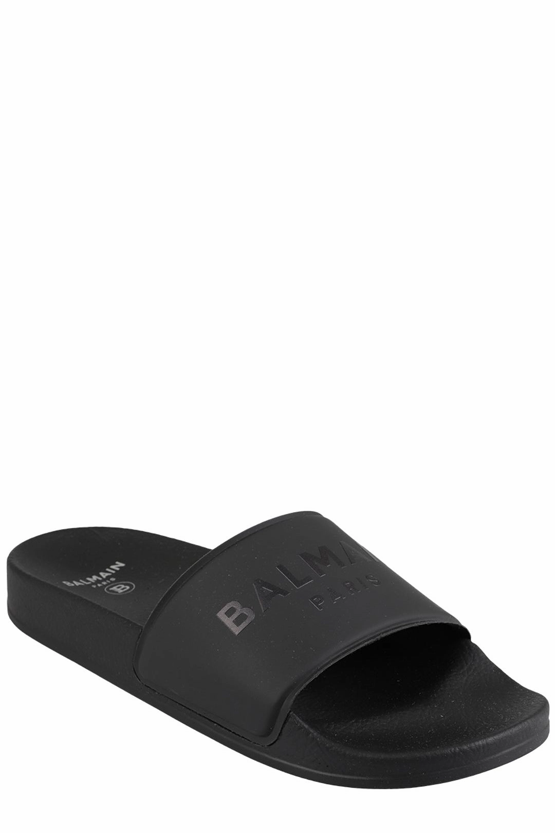 Balmain Kids Logo Embossed Open-Toe Slides