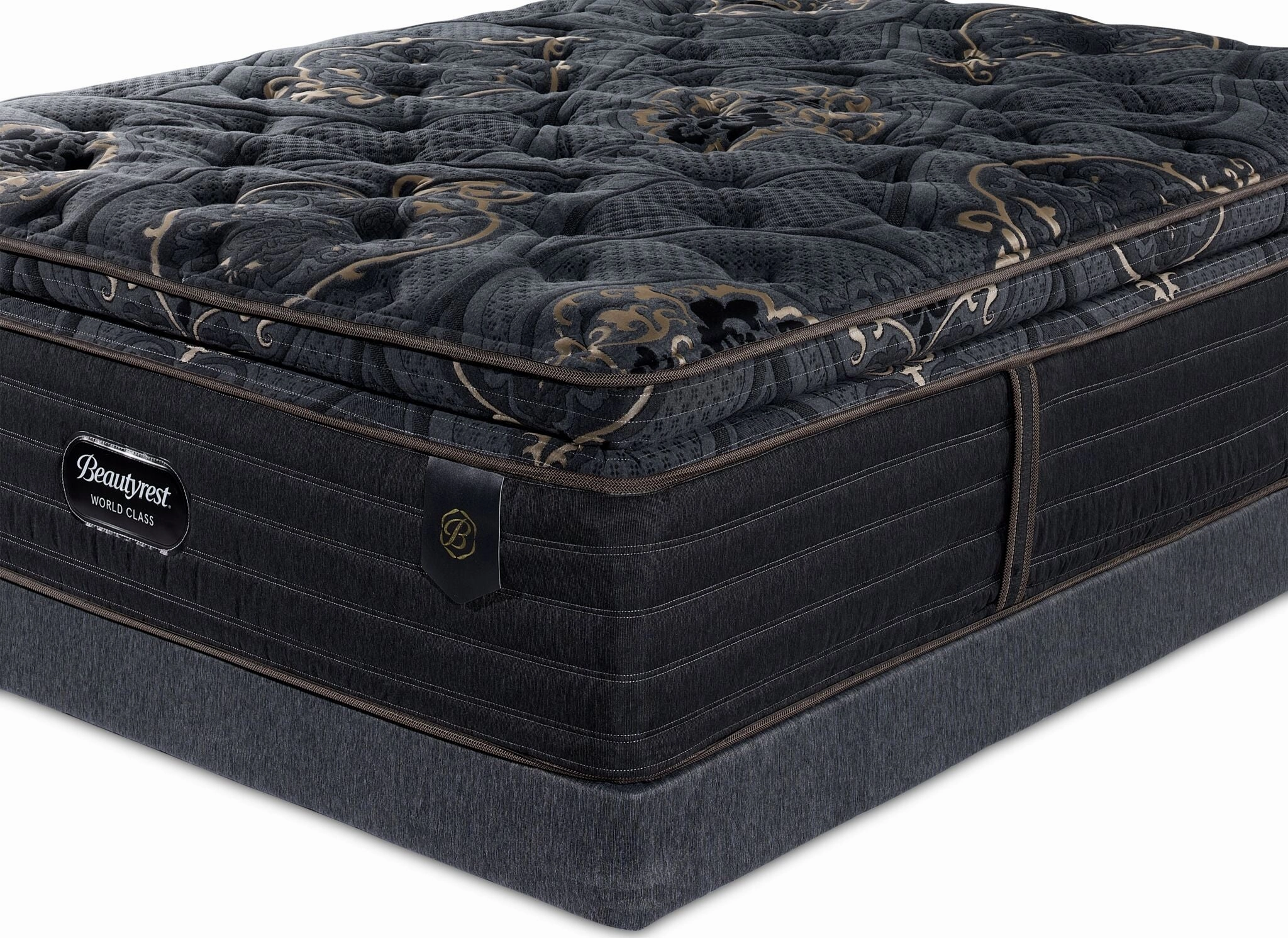 Beautyrest World Class Empress Luxury Firm Queen Mattress and Low Profile Split Boxspring Set