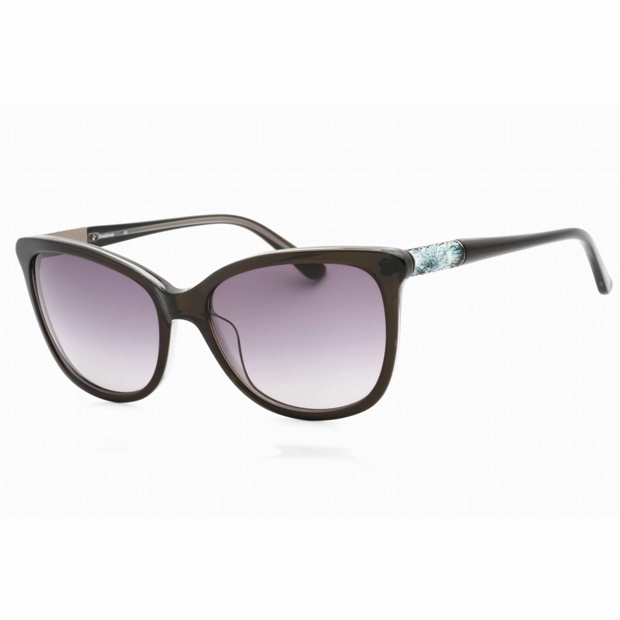 Bebe Women's Sunglasses - Jet Plastic Rectangular Fixed Nose Pads Frame | BB7197 001
