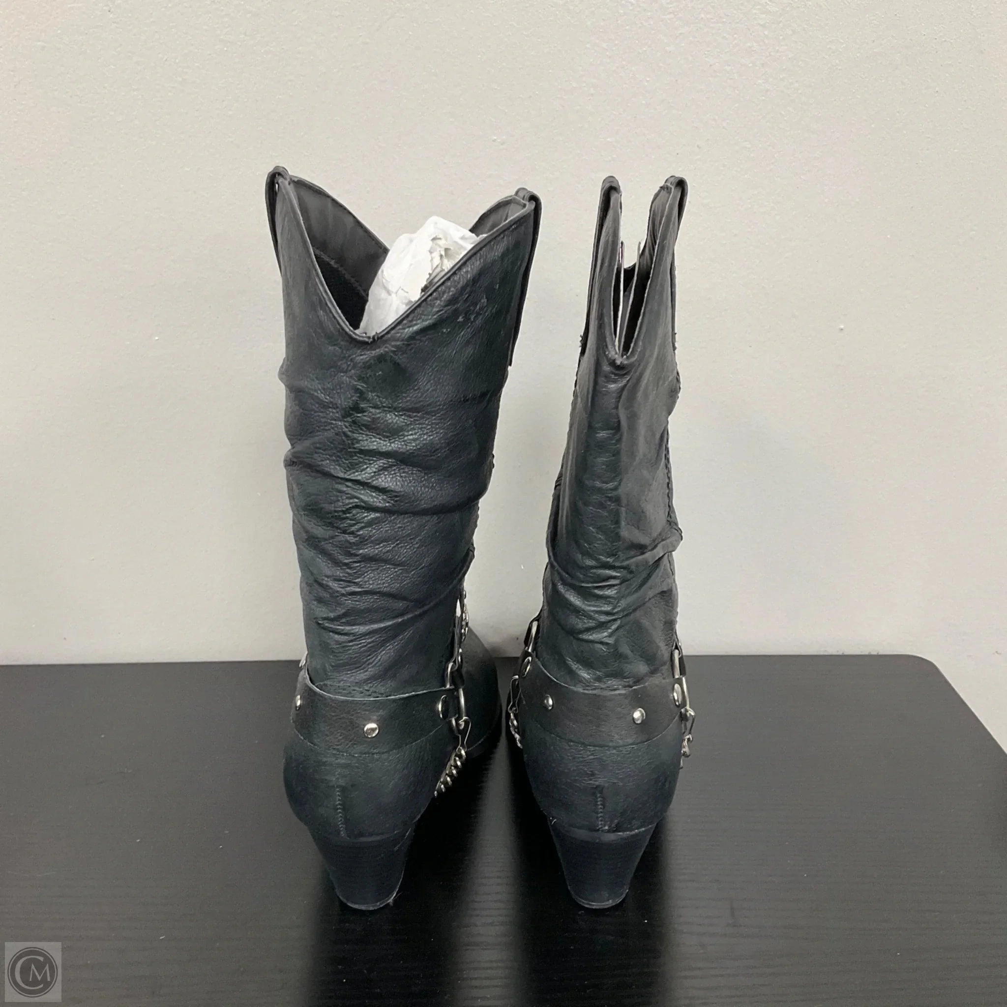 Boots Western By Dingo In Black & Silver, Size: 8.5