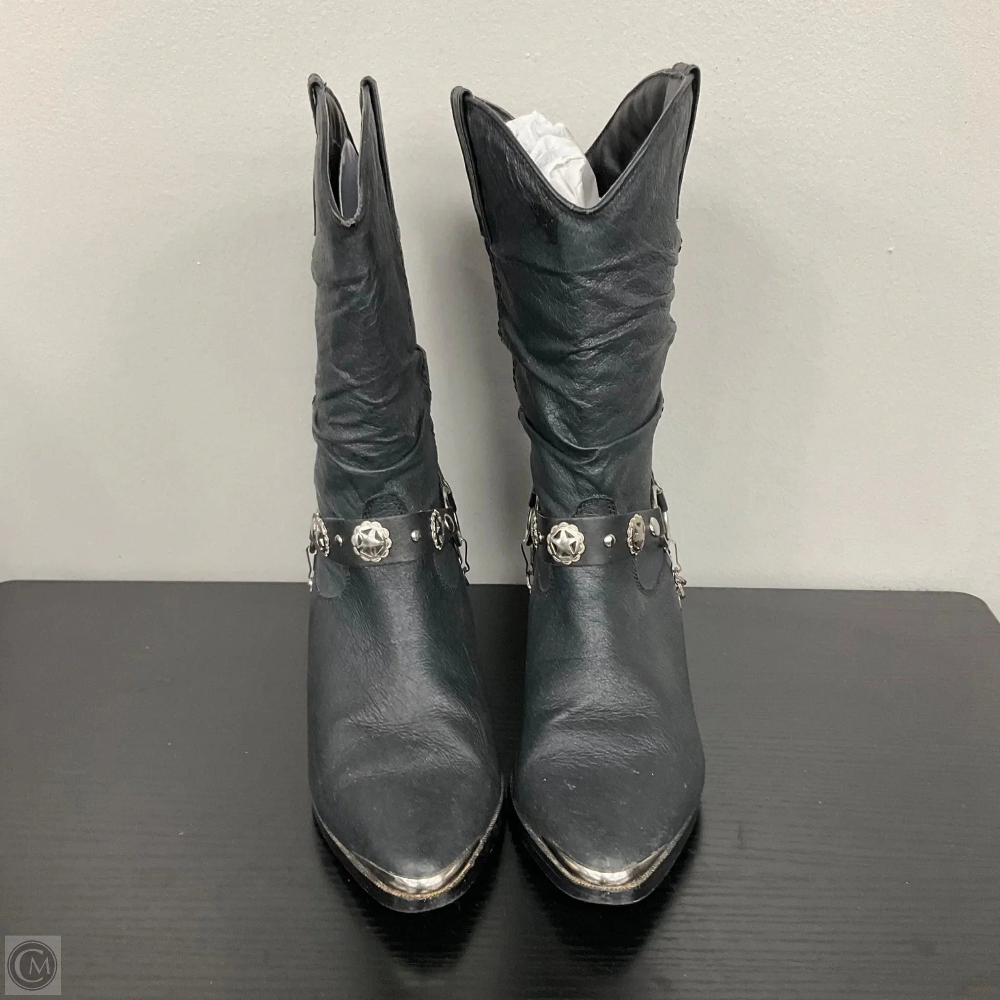 Boots Western By Dingo In Black & Silver, Size: 8.5