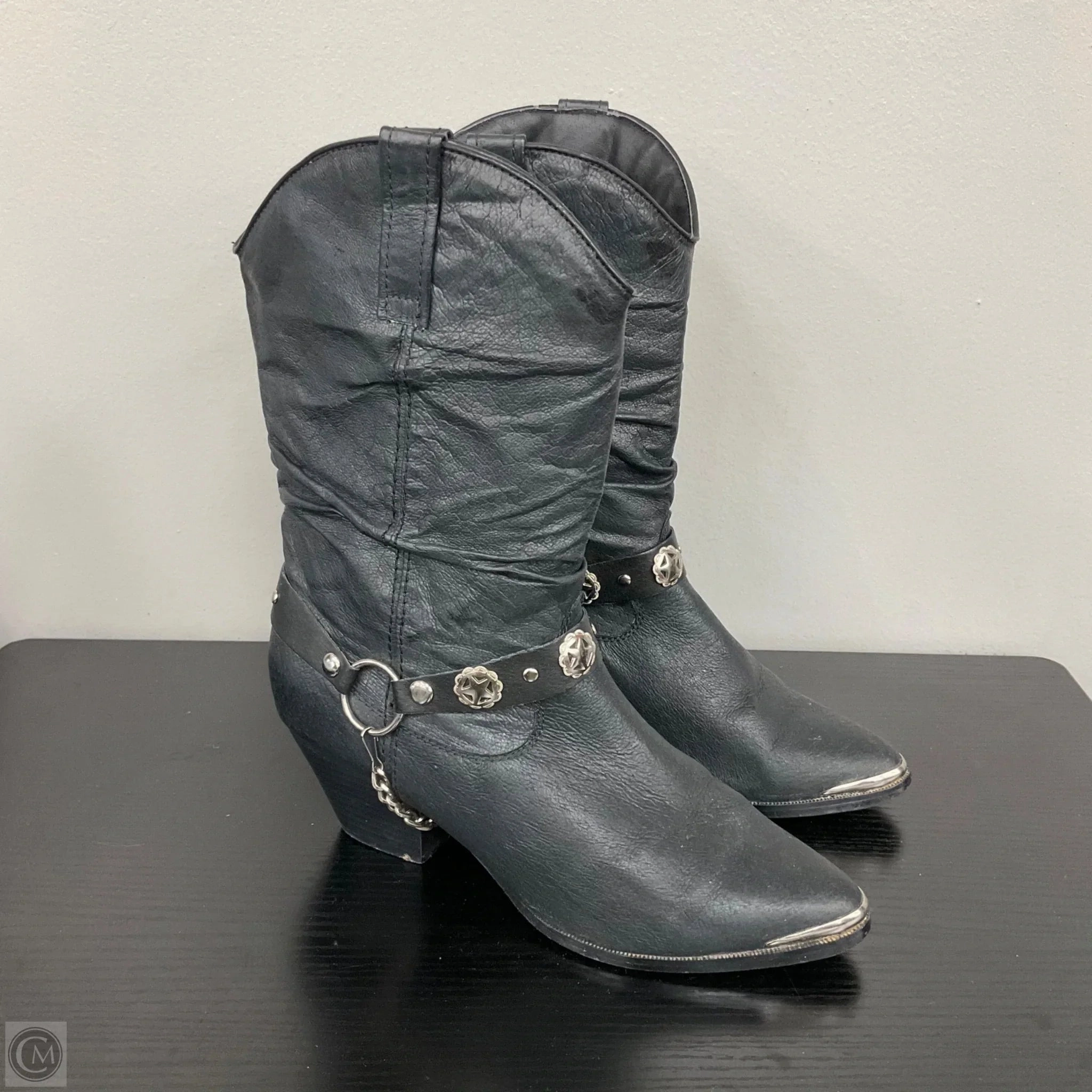 Boots Western By Dingo In Black & Silver, Size: 8.5