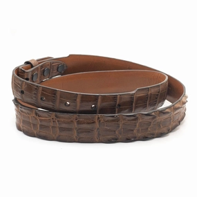 Brown Double-Tail Crocodile Belt Straps