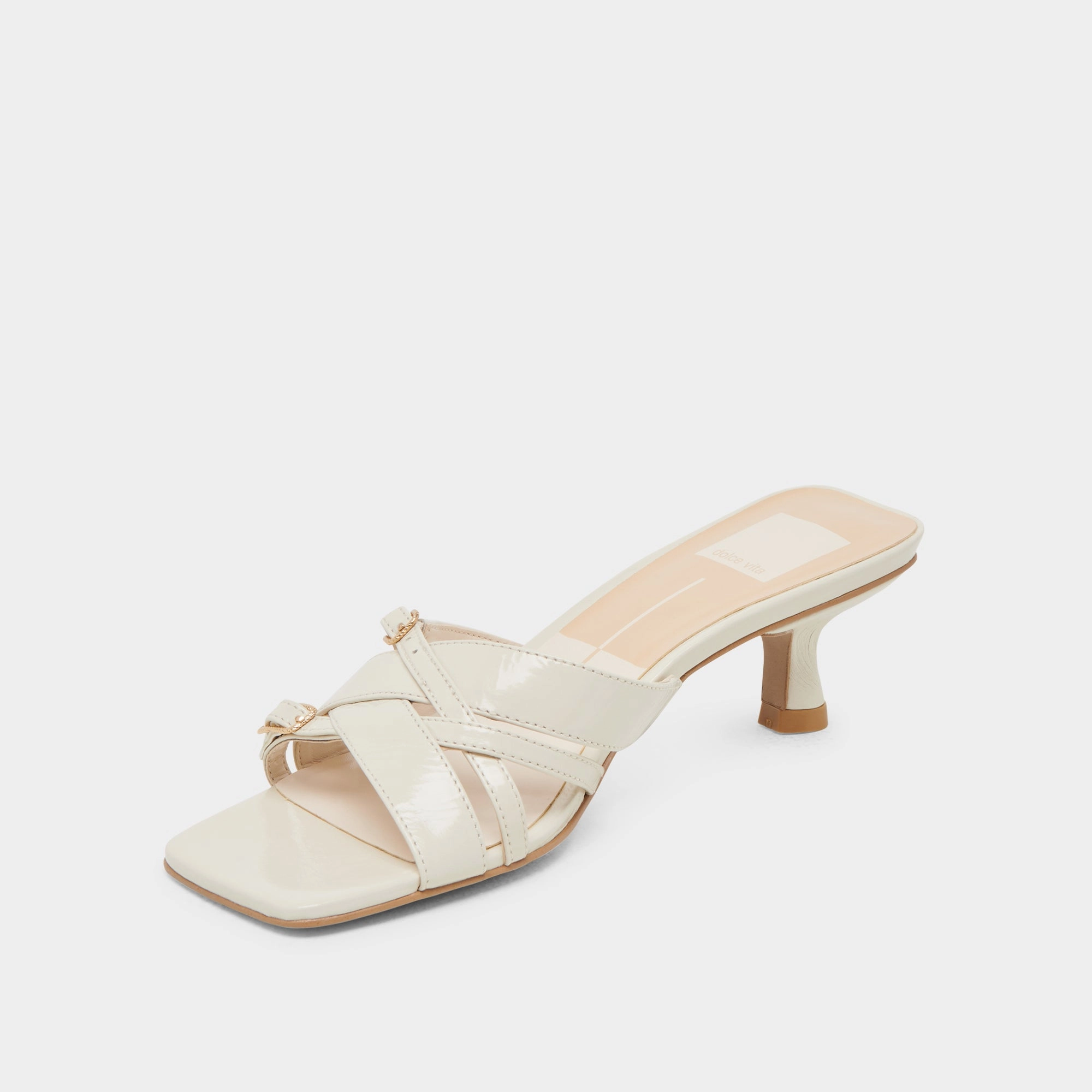 BRYANT HEELS IVORY CRINKLE PATENT