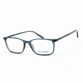 Calvin Klein Women's Eyeglasses - Crystal Teal Plastic Rectangular Frame | CK19512 430