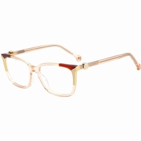 Carolina Herrera Women's Eyeglasses - Demo Lens Nude Beige Square Frame | CH 0055 0DLN