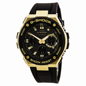 Casio Men's G-Shock Black Resin Strap World Time Ana-Digi Black Dial Quartz Dive Watch | GSTS100G-1A