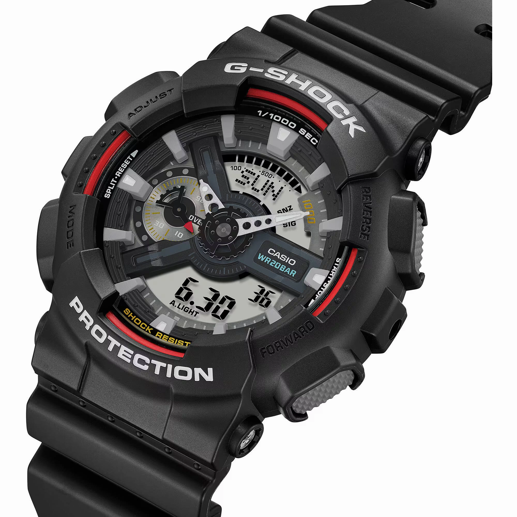 Casio Men's Watch - G-Shock World Time Black and Grey Ana-Digi Dial Strap | GA110RL-1A