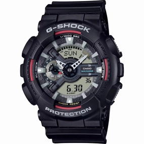 Casio Men's Watch - G-Shock World Time Black and Grey Ana-Digi Dial Strap | GA110RL-1A