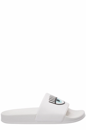 Chiara Ferragni Logo Printed Open-Toe Pool Slides