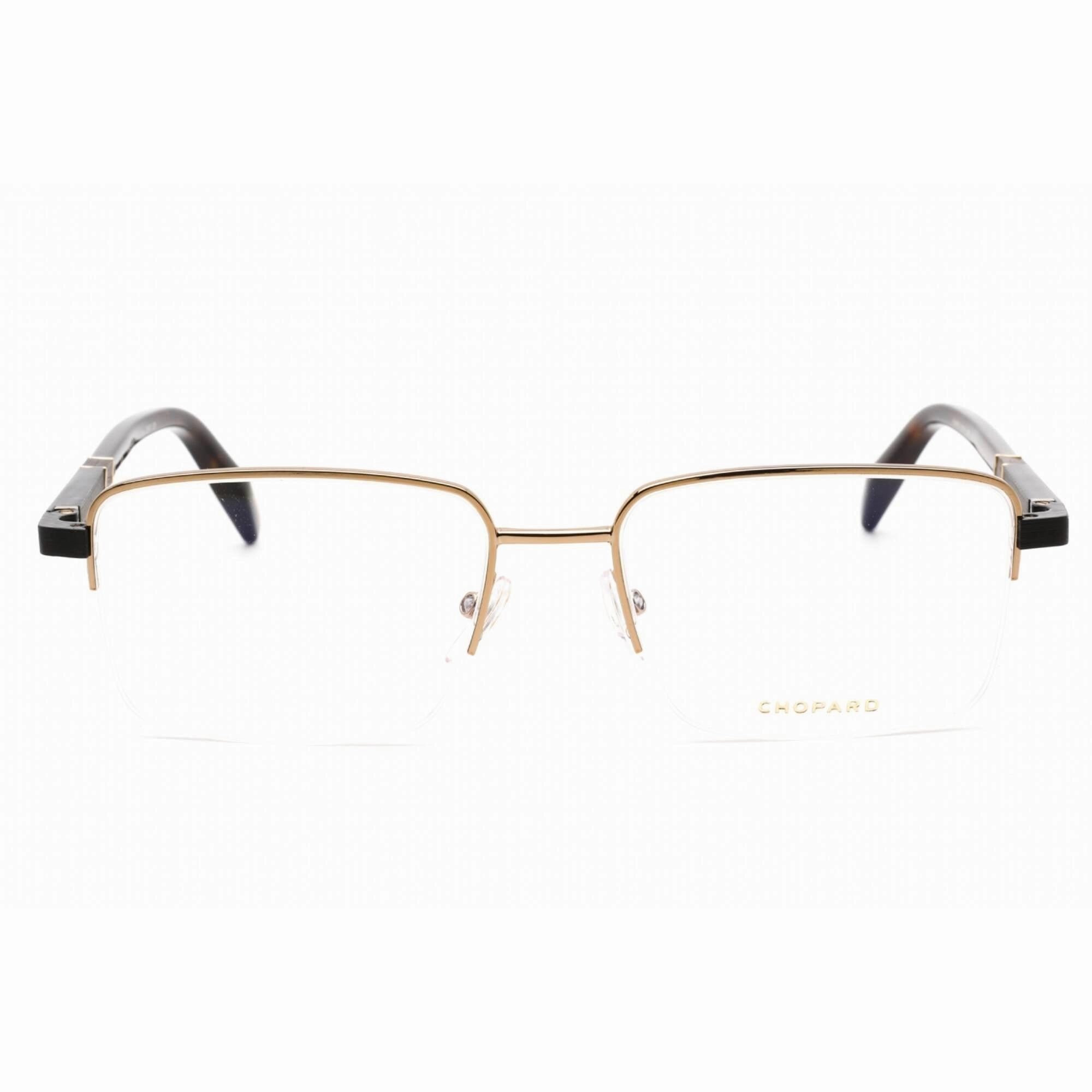 Chopard Women's Eyeglasses - Shiny Grey Gold Metal Rectangular Frame | VCHF55 08FF