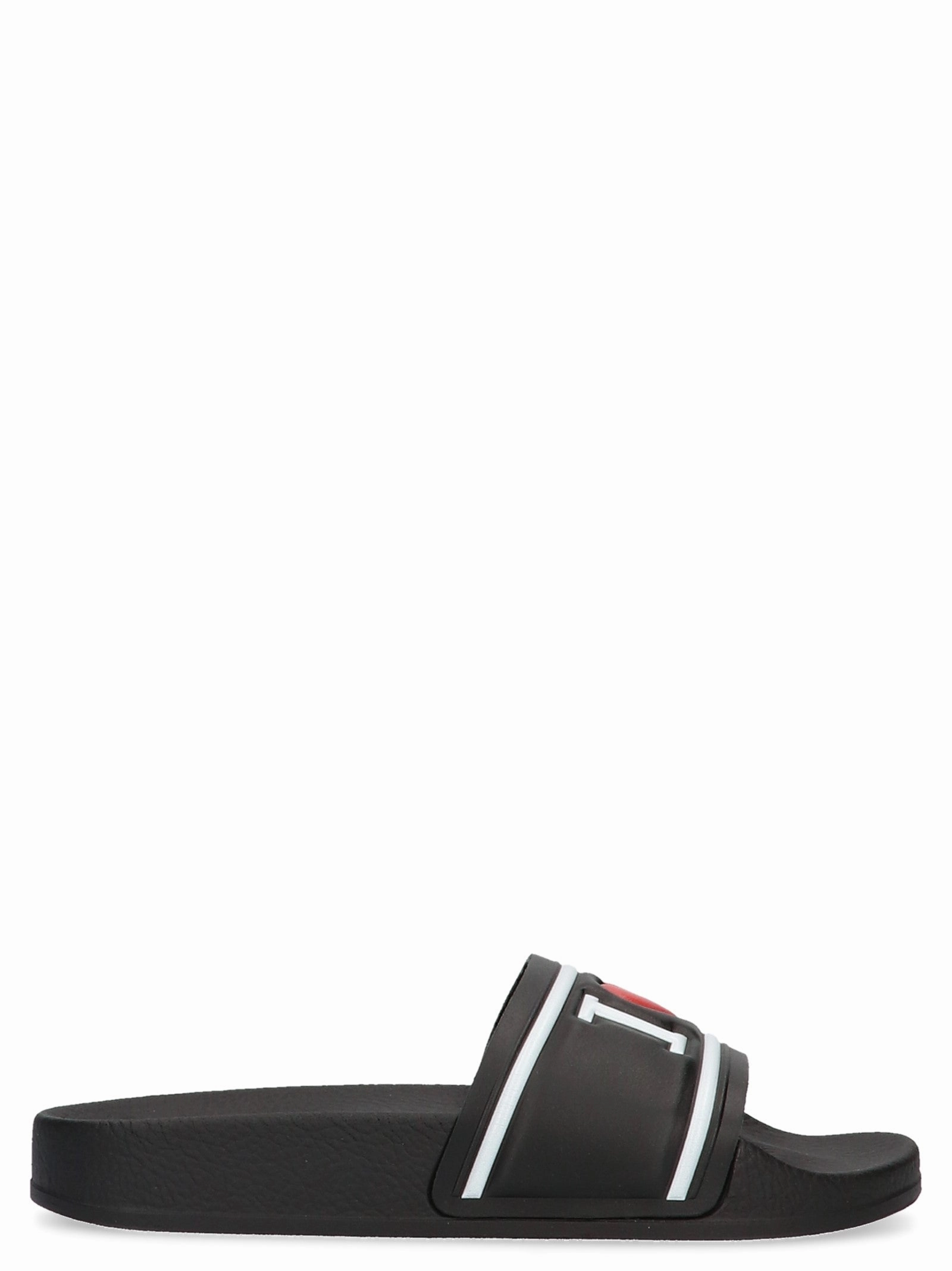 Dolce & Gabbana Kids Logo Embossed Open Toe Slides