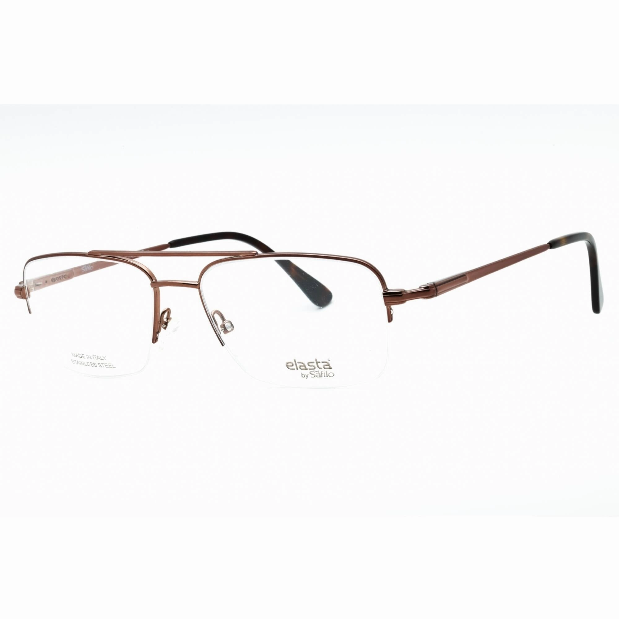Elasta Men's Eyeglasses - Light Brown Metal Half Rim Aviator Frame | E 7251 0TUI 00