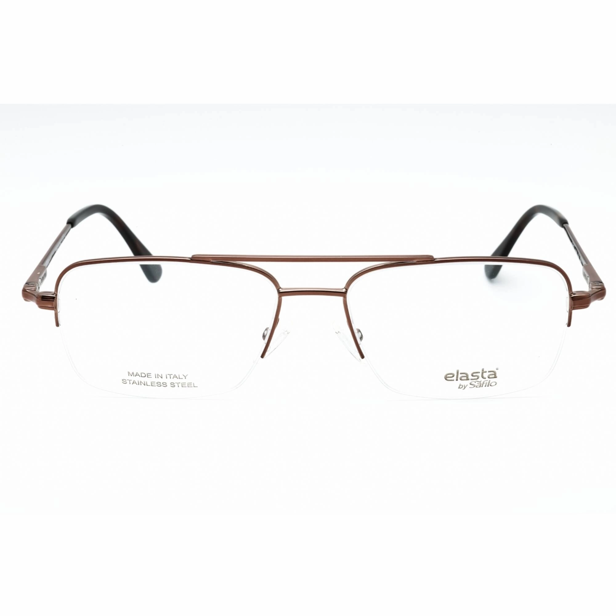 Elasta Men's Eyeglasses - Light Brown Metal Half Rim Aviator Frame | E 7251 0TUI 00