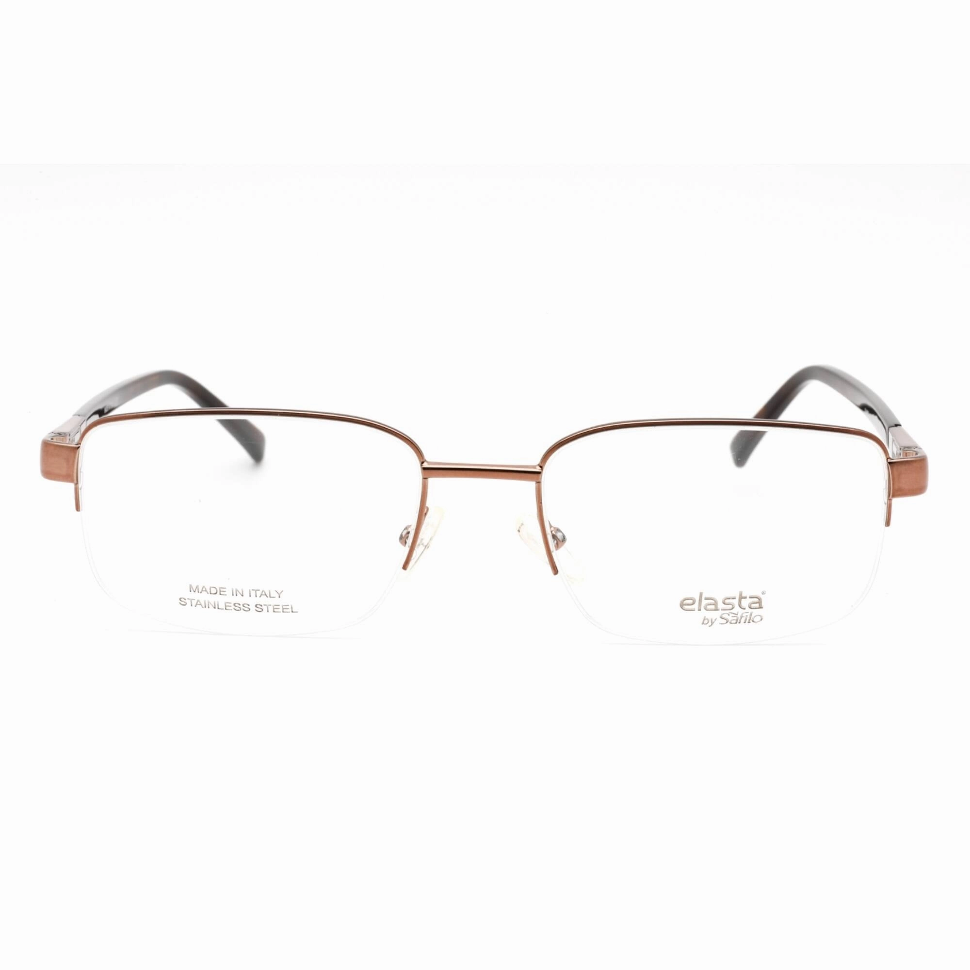 Elasta Men's Eyeglasses - Light Brown Rectangular Half Rim Frame | E 3126 0TUI 00