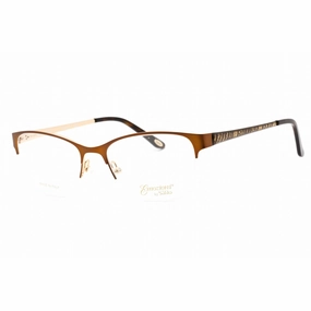 Emozioni Women's Eyeglasses - Brown Gold Half Rim Cat Eye Frame | EM 4407 0FG4 00