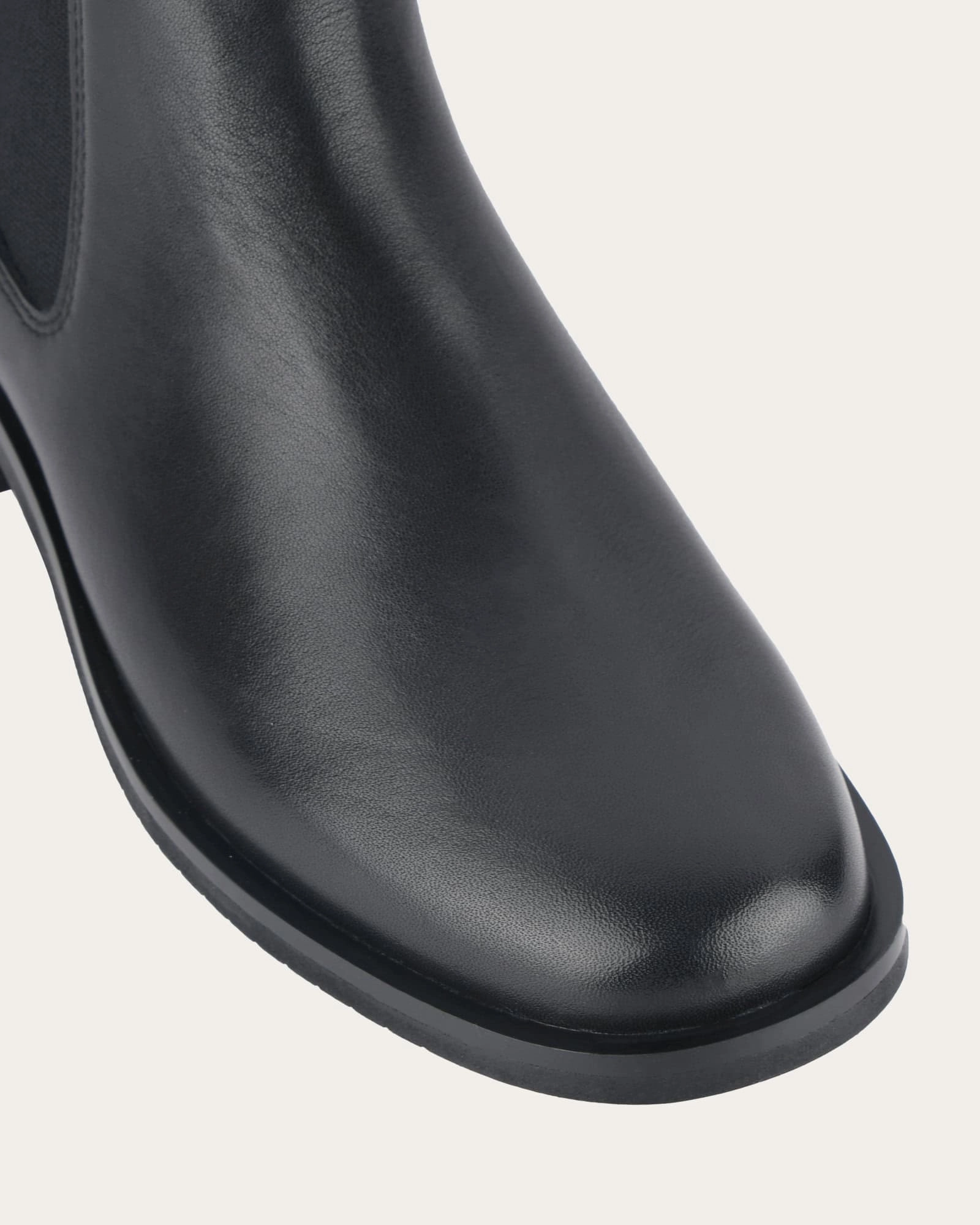 GABE FLAT ANKLE BOOTS BLACK LEATHER