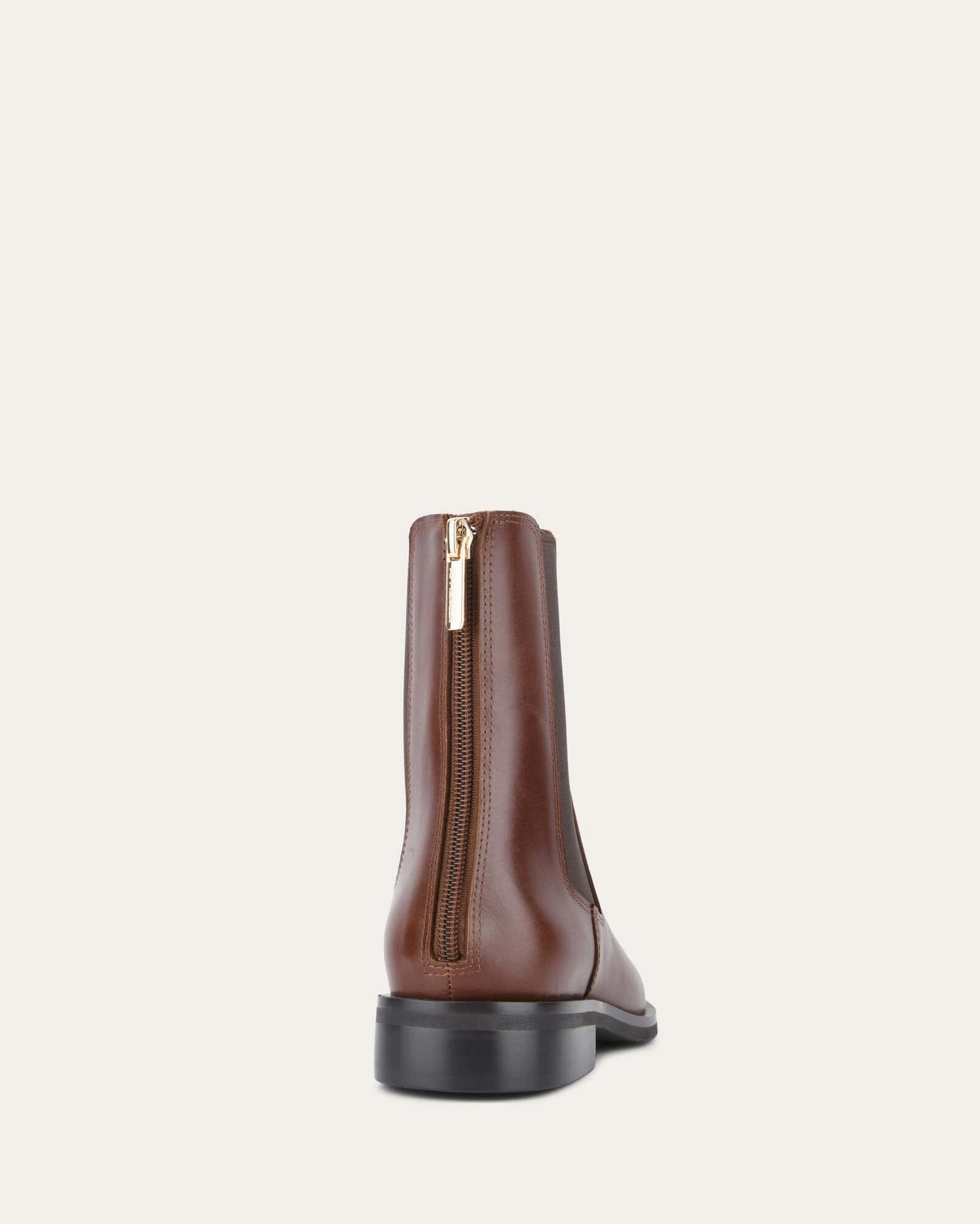 GABE FLAT ANKLE BOOTS DARK CHOCOLATE LEATHER
