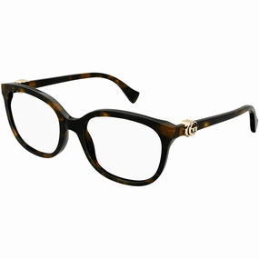 Gucci Women's Eyeglasses - Havana Acetate Cat Eye Shape Frame Demo Lens | GG1075OA 002