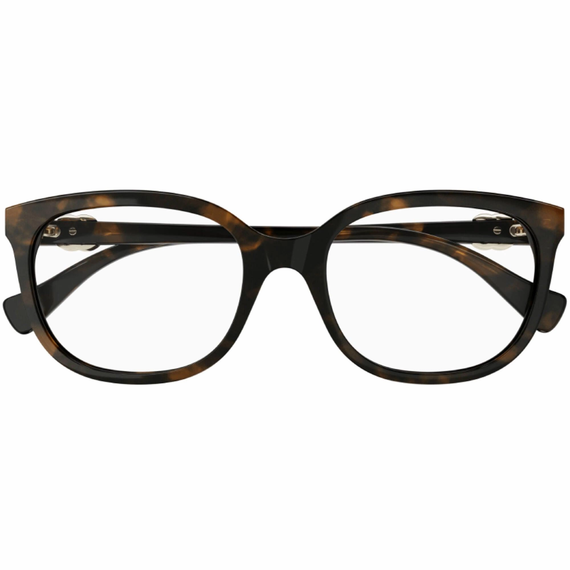 Gucci Women's Eyeglasses - Havana Acetate Cat Eye Shape Frame Demo Lens | GG1075OA 002