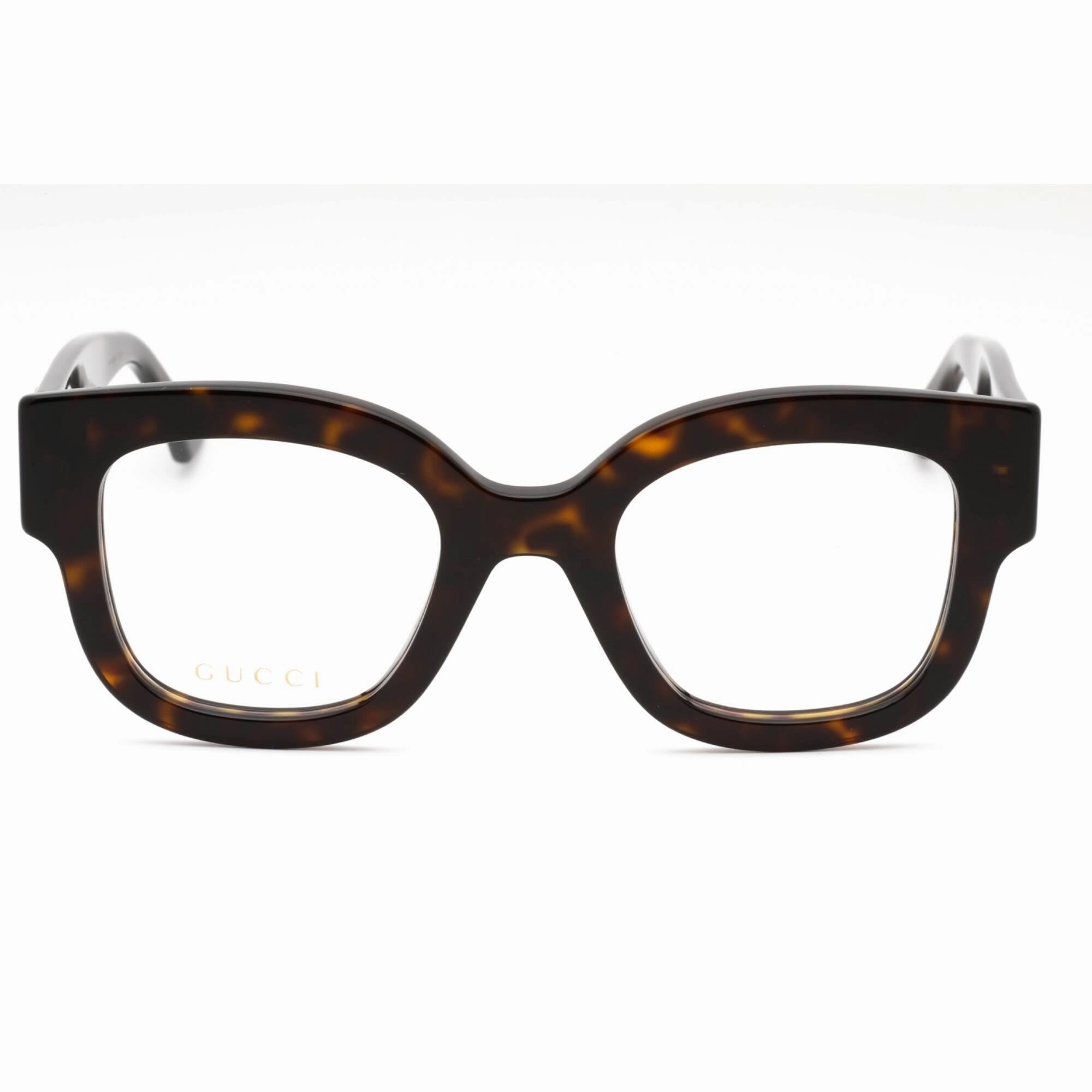 Gucci Women's Eyeglasses - Havana Plastic Square Shape Full Rim Frame | GG1423O 002