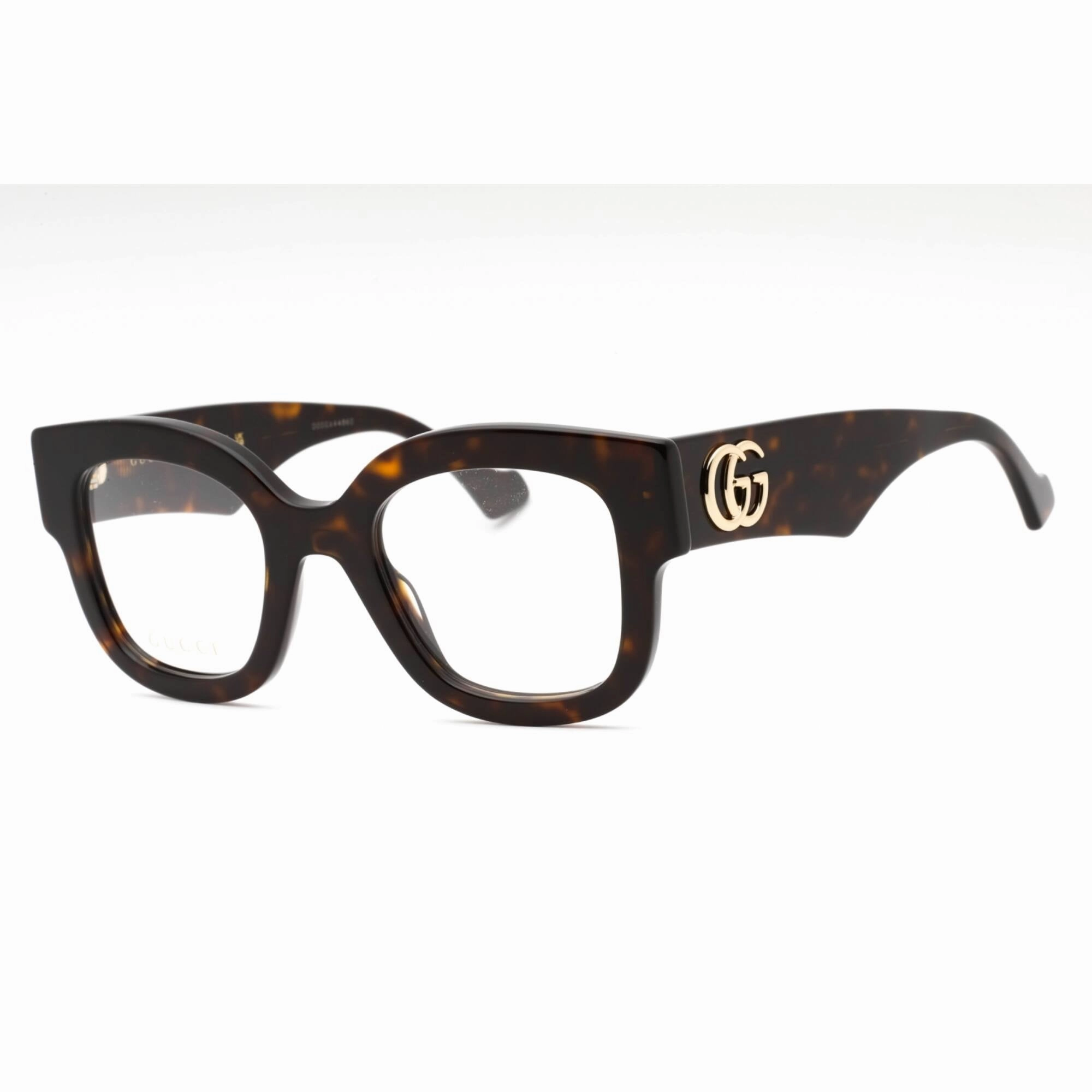 Gucci Women's Eyeglasses - Havana Plastic Square Shape Full Rim Frame | GG1423O 002