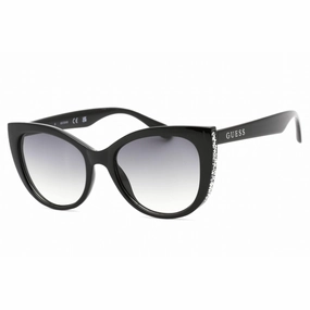 Guess Factory Women's Sunglasses - Shiny Black Frame Gradient Smoke Lens | GF0422 01B