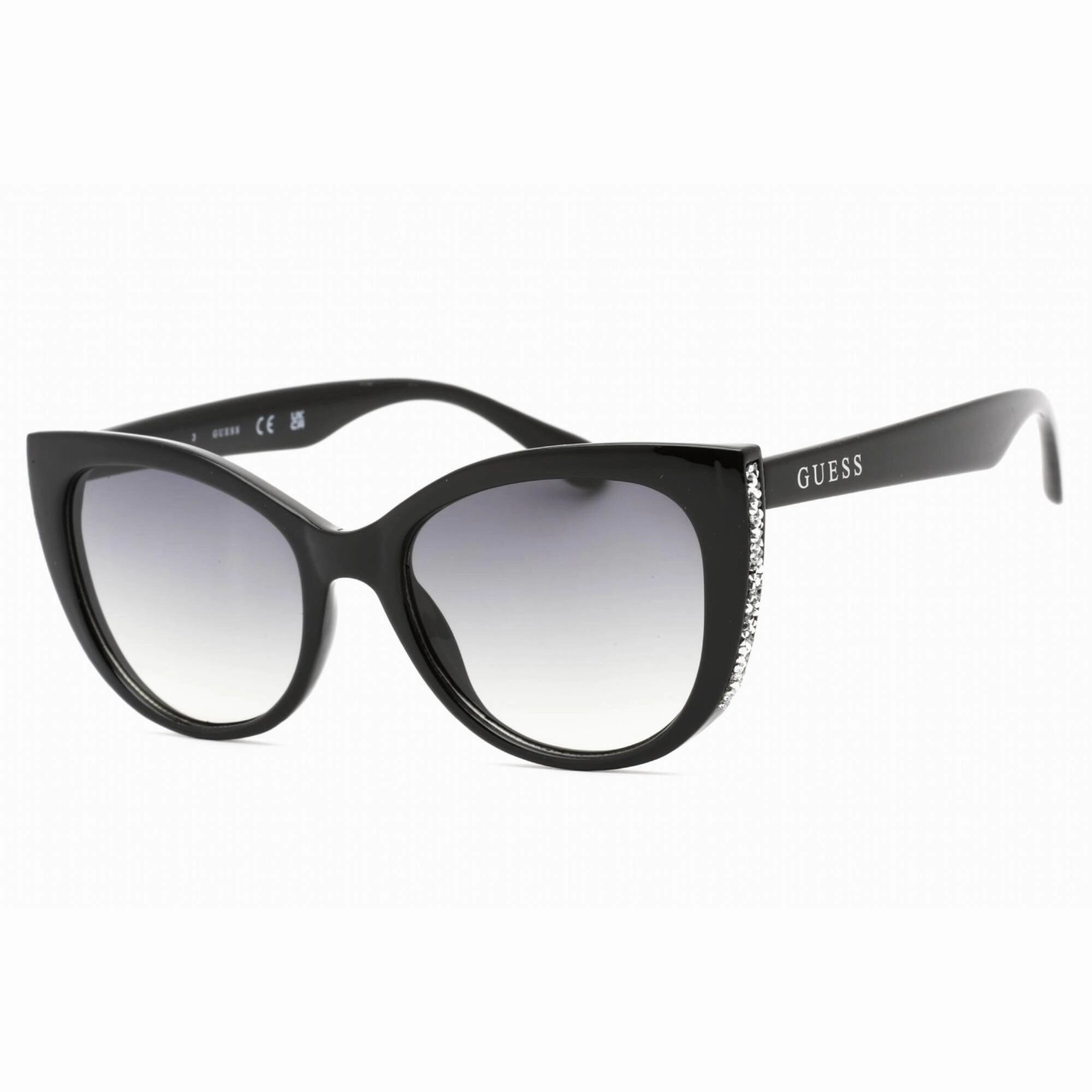 Guess Factory Women's Sunglasses - Shiny Black Frame Gradient Smoke Lens | GF0422 01B