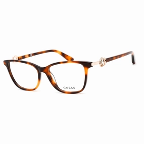 Guess Women's Eyeglasses - Blonde Havana Plastic Square Shape Frame | GU2856-S 053