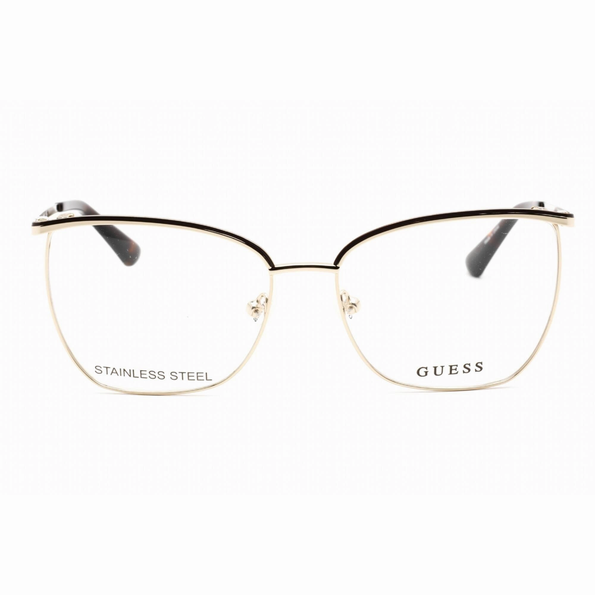 Guess Women's Eyeglasses - Pale Gold Metal Full Rim Rectangular Frame | GU2878 032