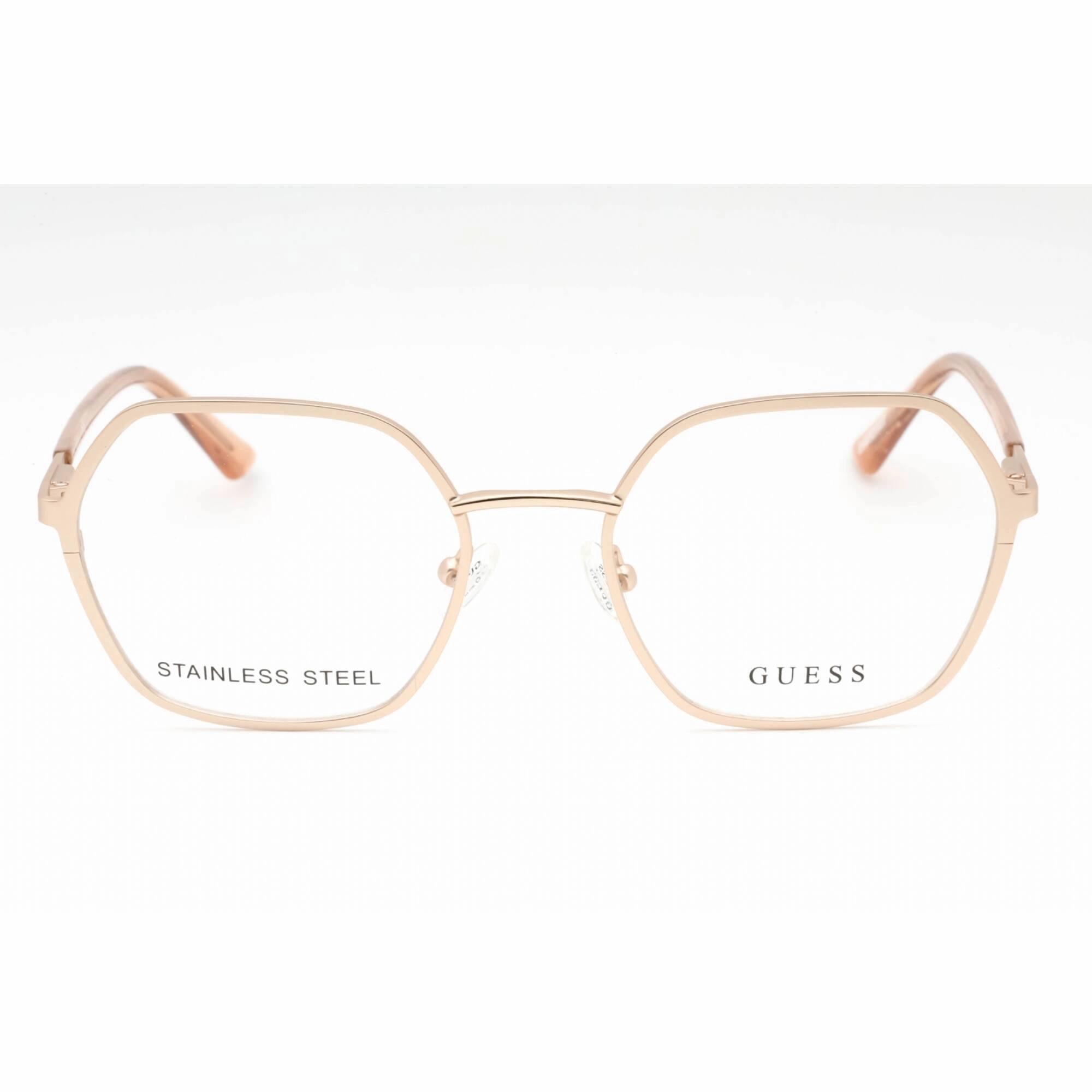 Guess Women's Eyeglasses - Pale Gold Metal Geometric Shape Full Rim Frame | GU2912 032