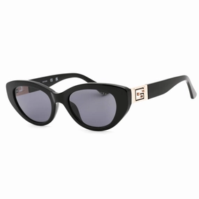 Guess Women's Sunglasses - Full Rim Shiny Black Plastic Oval Shape Frame | GU7849 01A