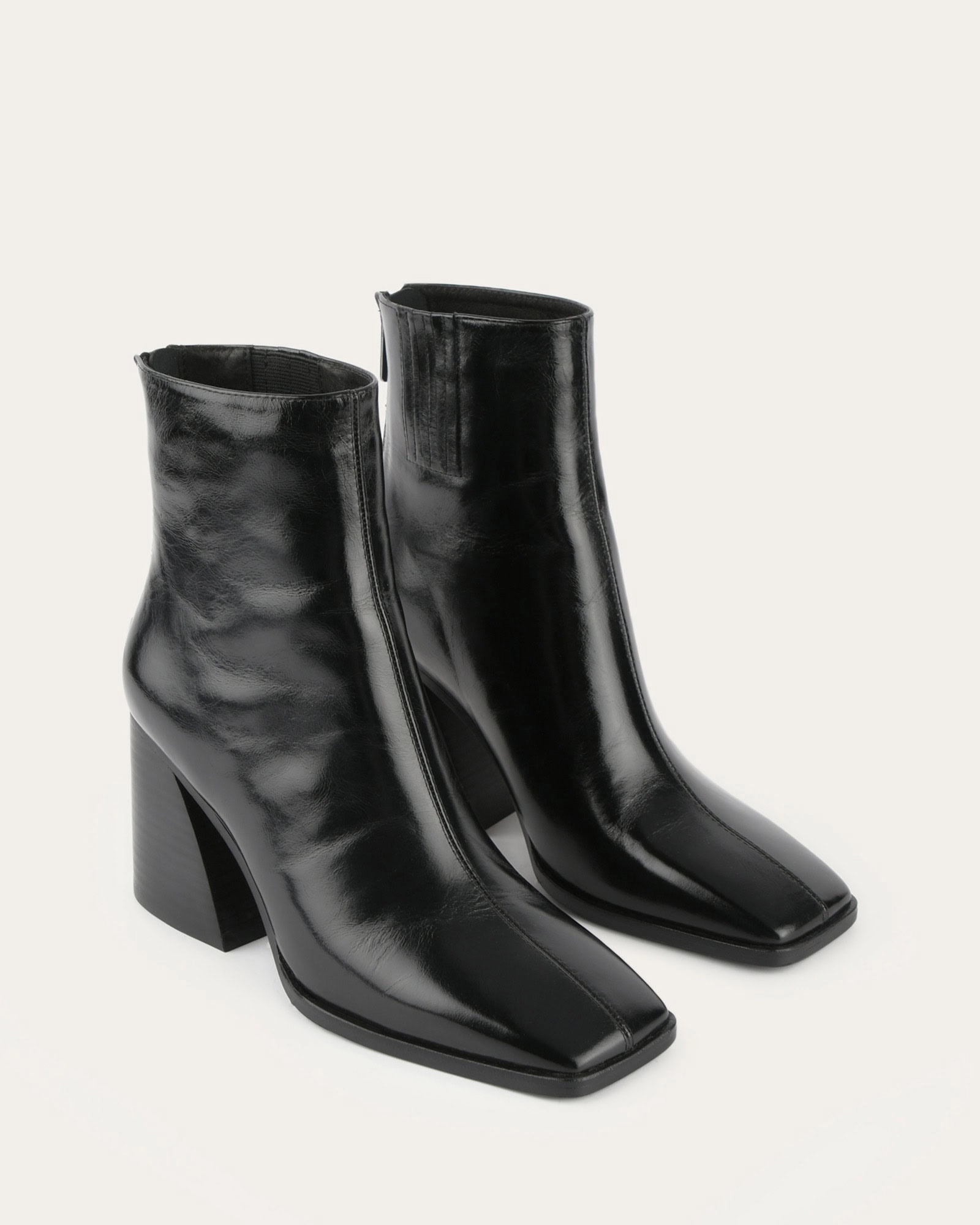 HATTIE HIGH ANKLE BOOTS BLACK LEATHER