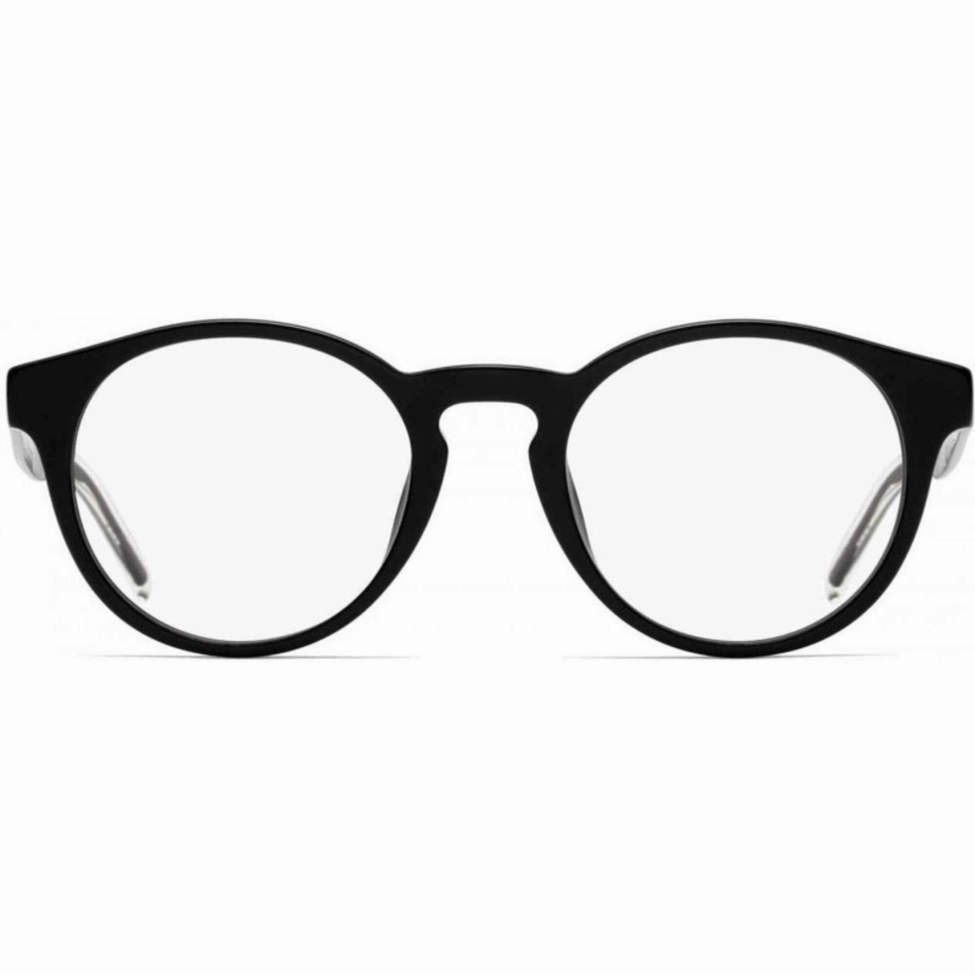 Hugo Women's Eyeglasses - Black Plastic Round Frame Demo Lens | HUGO HG 1045 807