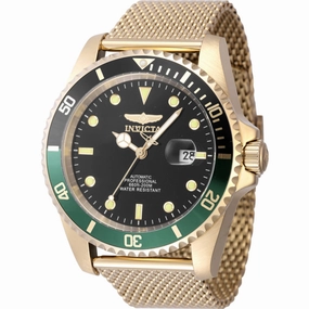 Invicta Men's Dive Watch - Pro Diver Automatic Black Dial Yellow Gold Bracelet | 47967