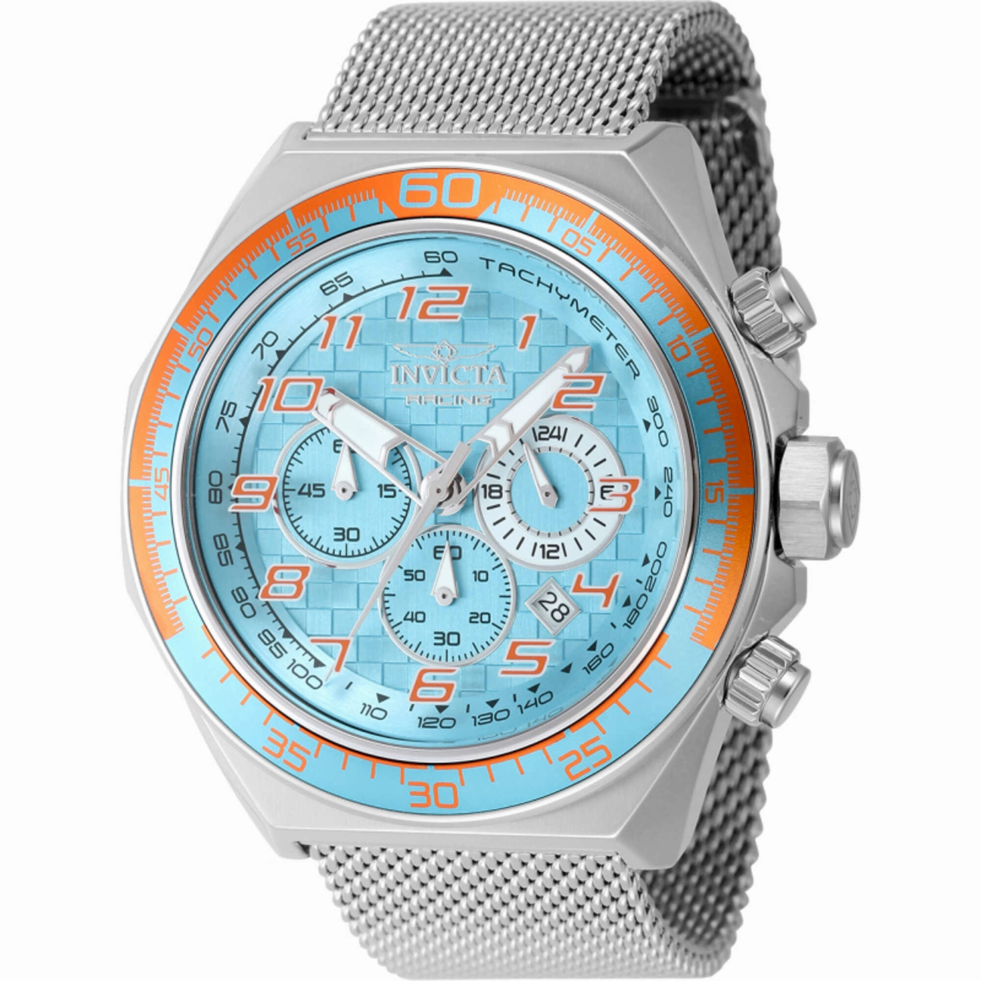 Invicta Men's Watch - Invicta Racing Chrono Light Blue Dial Mesh Bracelet | 47901