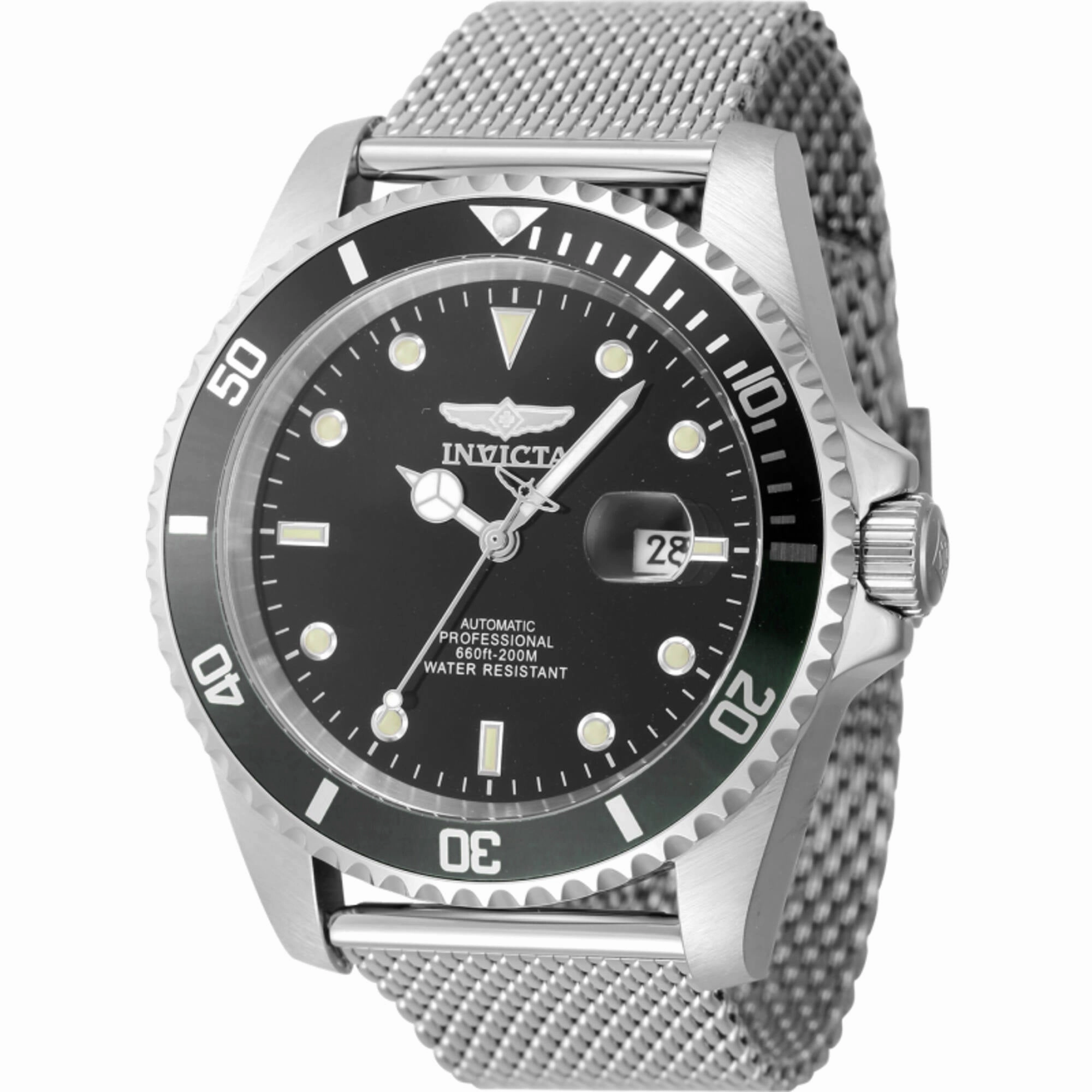 Invicta Men's Watch - Pro Diver Automatic Black Dial Stainless Steel Bracelet | 47964