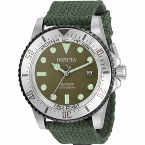 Invicta Men's Watch - Pro Diver Automatic Green Dial Polyester Strap Date | 35422