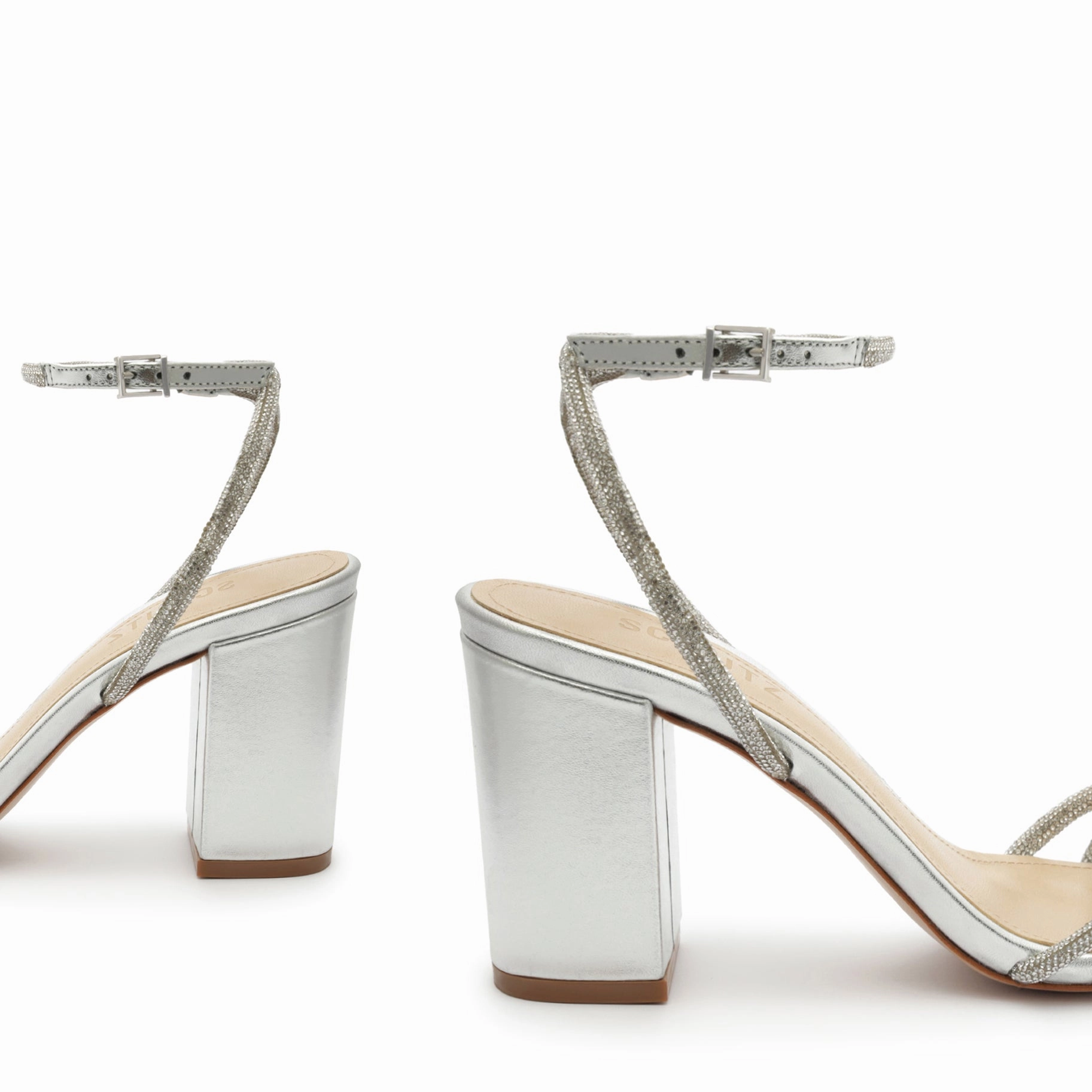 Jewell Block Metallic Nappa Leather Sandal