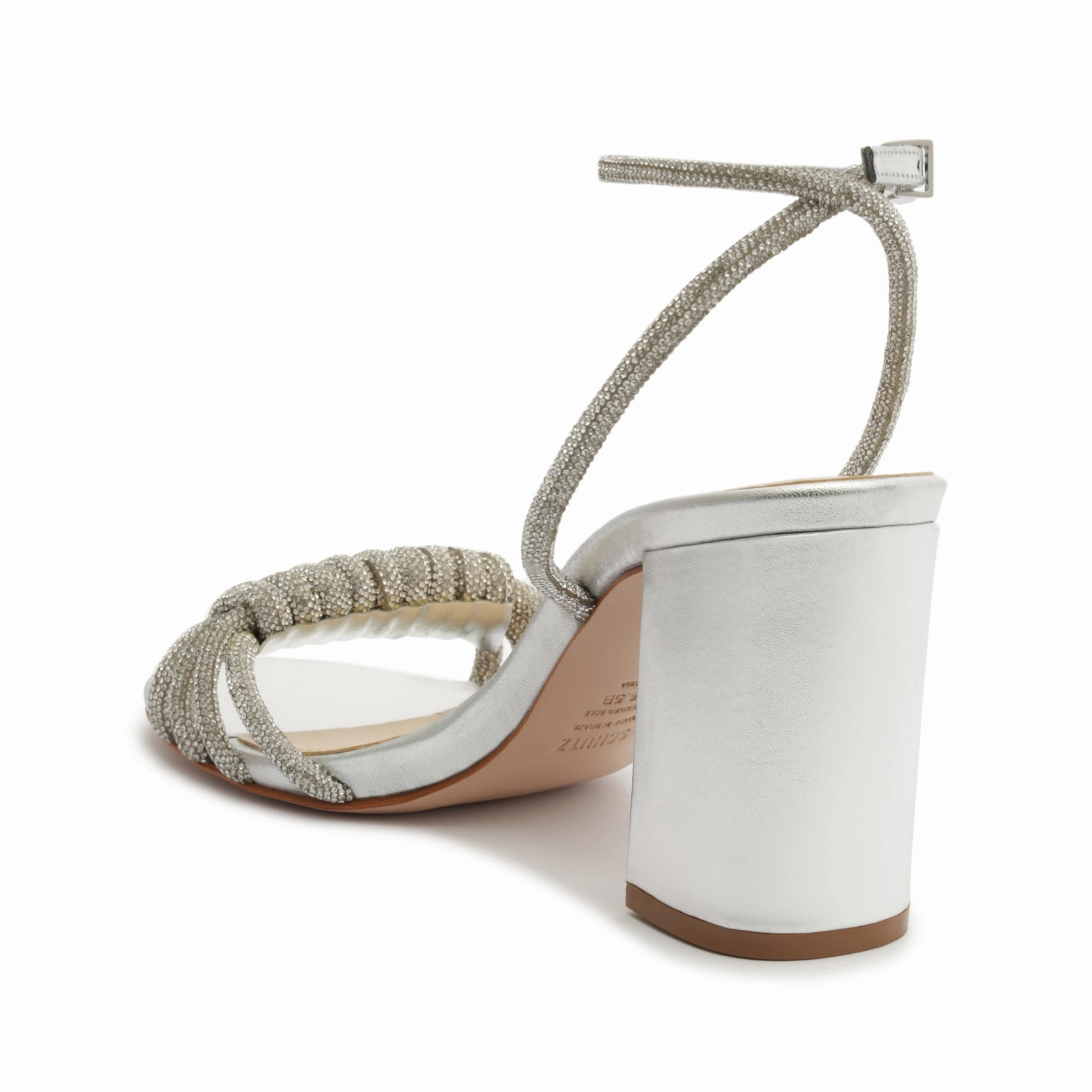 Jewell Block Metallic Nappa Leather Sandal