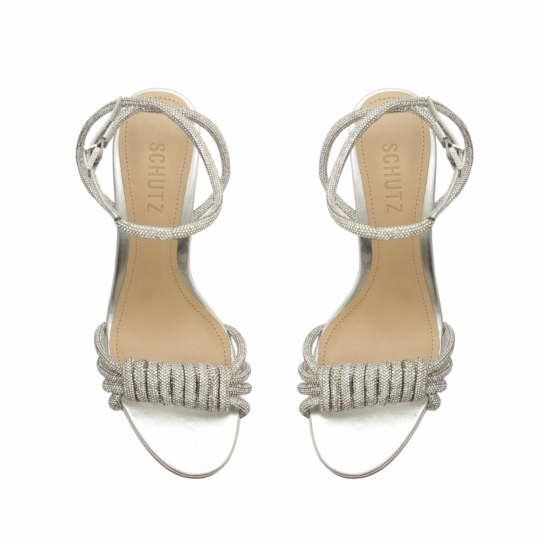 Jewell Block Metallic Nappa Leather Sandal