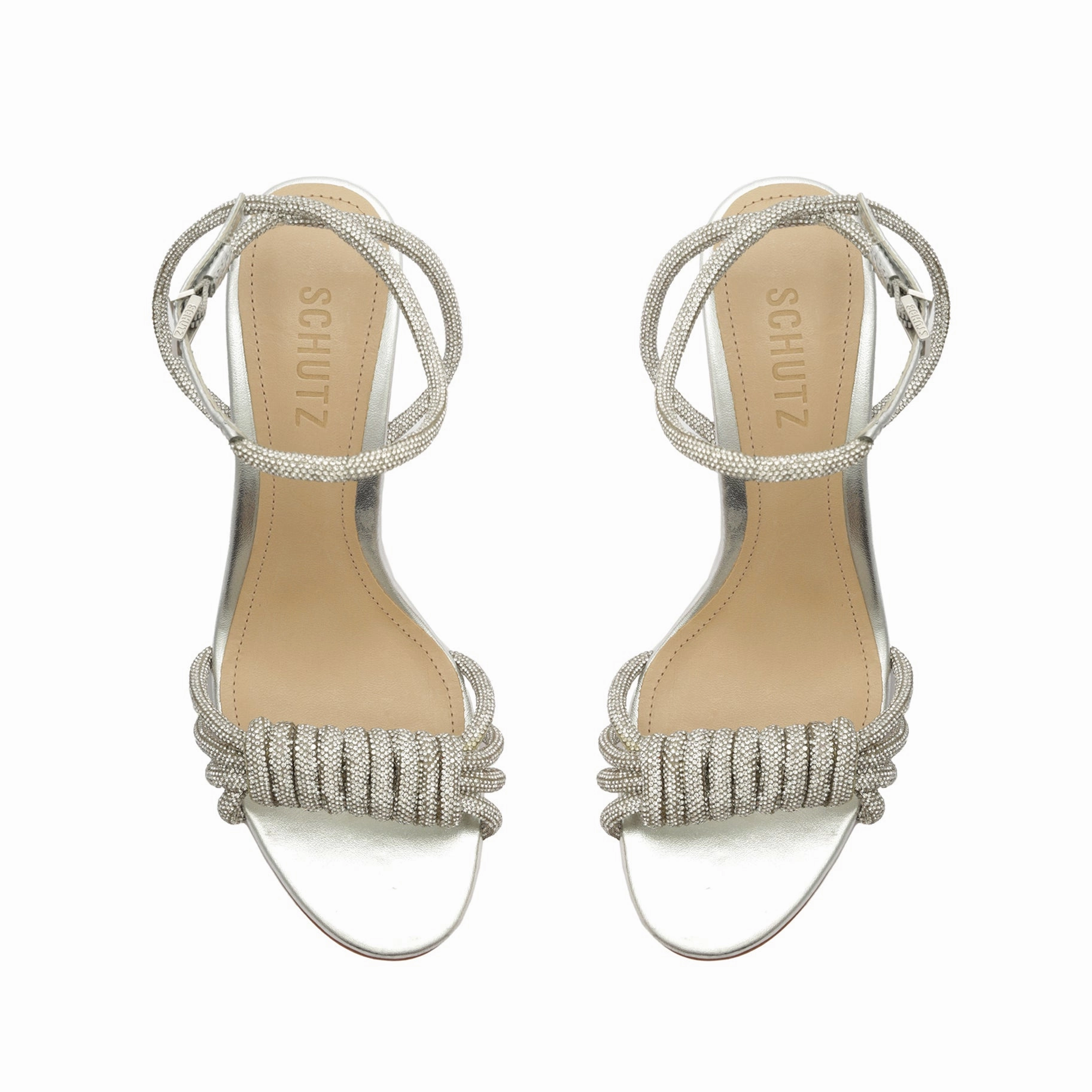 Jewell Block Metallic Nappa Leather Sandal