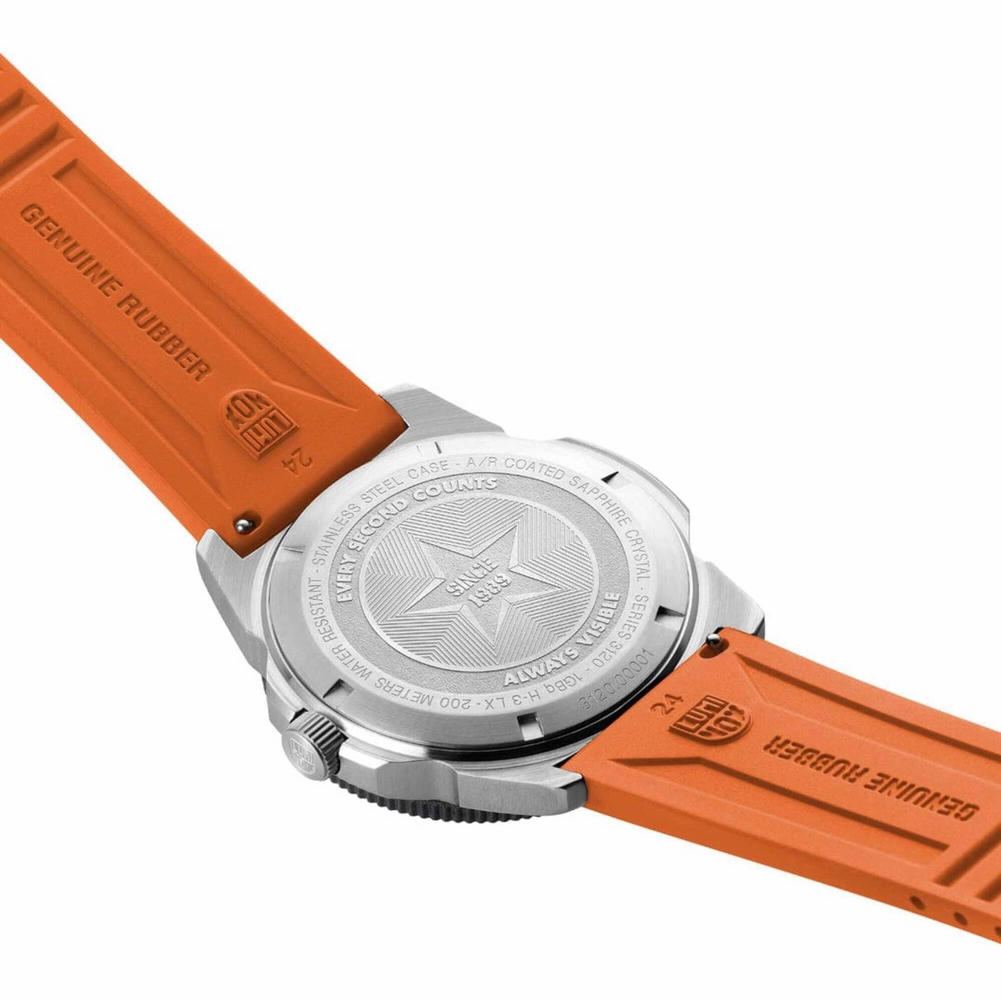 Luminox Men's Watch - Pacific Diver Quartz Orange Dial Silicone Strap | XS.3129