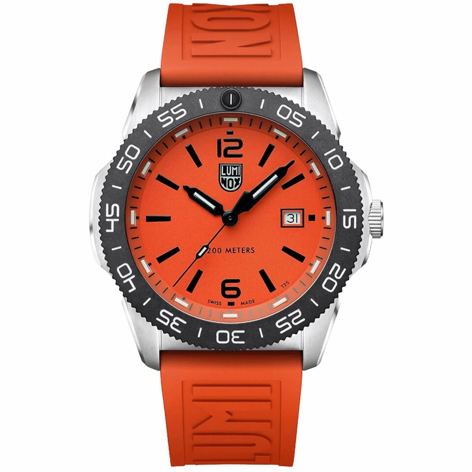 Luminox Men's Watch - Pacific Diver Quartz Orange Dial Silicone Strap | XS.3129