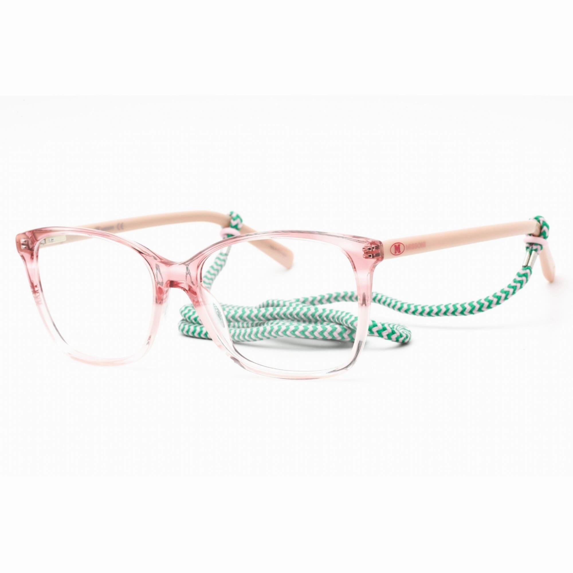 M Missoni Women's Eyeglasses - Pink Horn Rectangular Plastic Frame | MMI 0010 0JLG 00